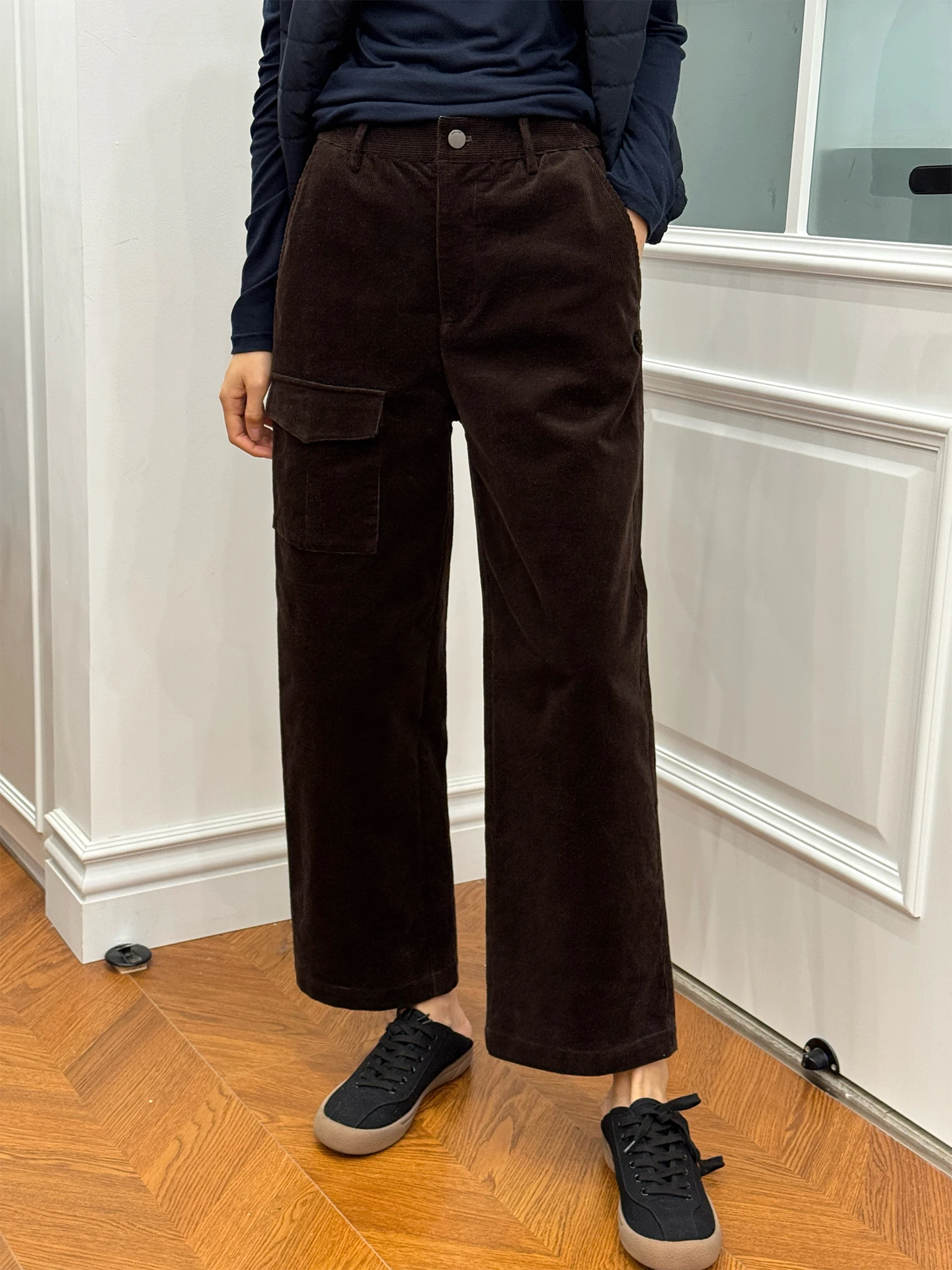 

Женские вельветовые брюки-карго кофейного цвета, прямые, повседневные, свободные, укороченные, весенние, винтажные