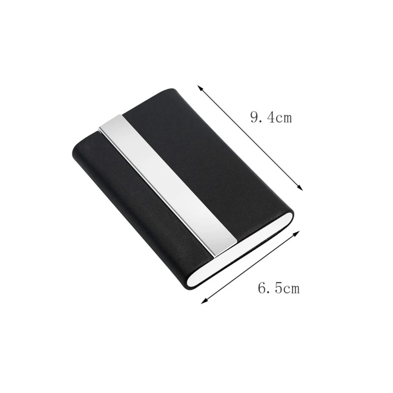 Custom Logo PU Leather & Metal Business Card Case | Laser Engraved Personalized Company Name Holder for Business & Activity Gift