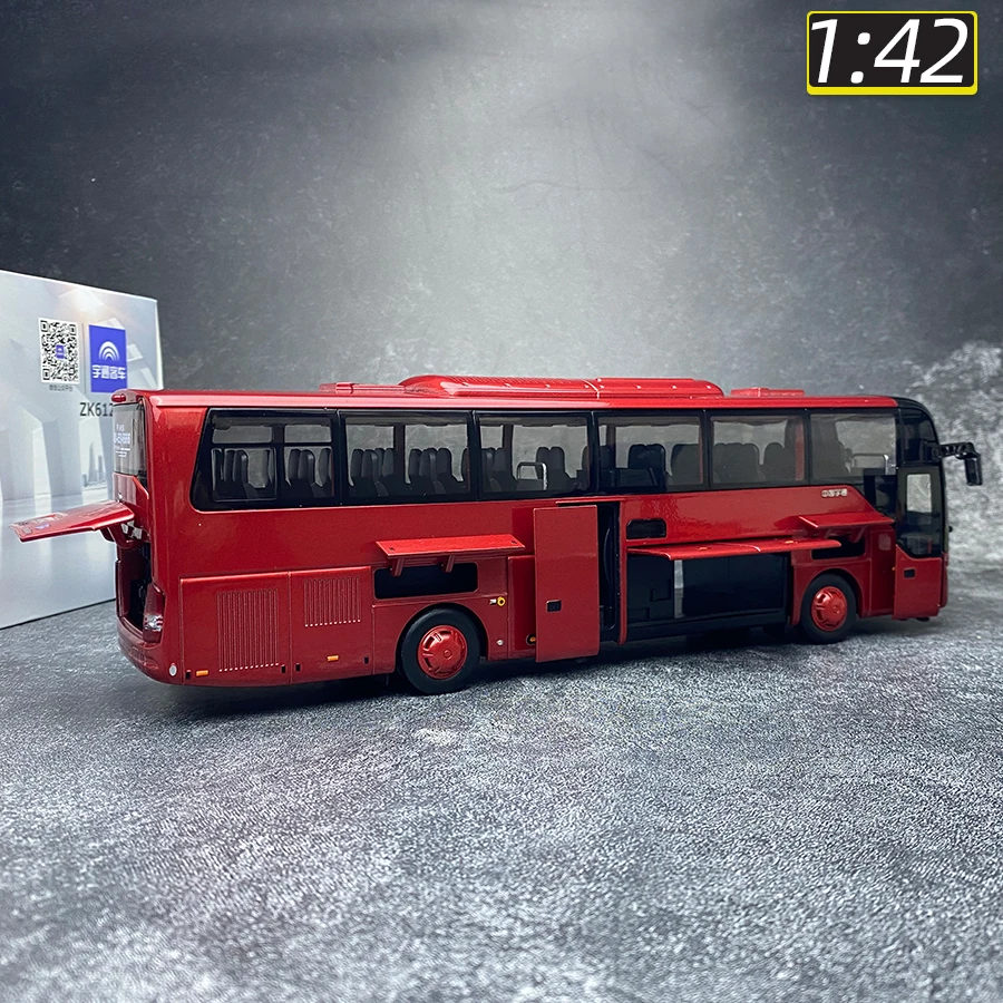 OEM 1/42 Yutong ZK6122H9 bus model Red static decoration Holiday