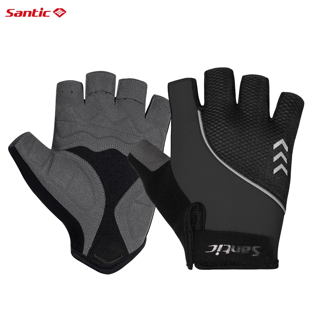 Santic  Summer Men Cycling Gloves BreathableMulti-color Cycling Sports Fitness Gloves Elastic and Reflective for Men and Women