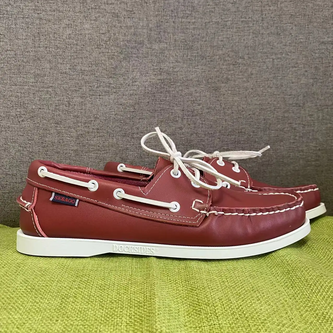 SEBAGO-Chaussures Docksides Authentiques Zones Me pour Homme, Cuir Premium, Moc Parker, Chaussures Bateau à Lacets, 173A