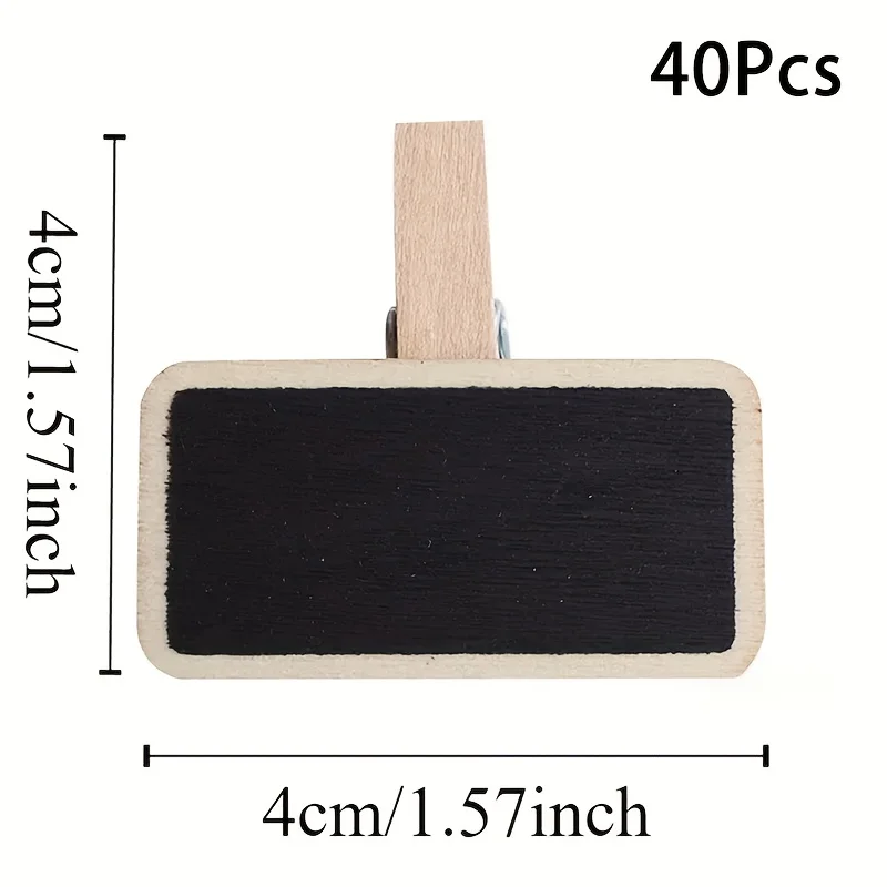 40A mini rectangular blackboard，Wooden clip message board signs and label clips、Small price tag notepad clip、Photo folder、Weddin