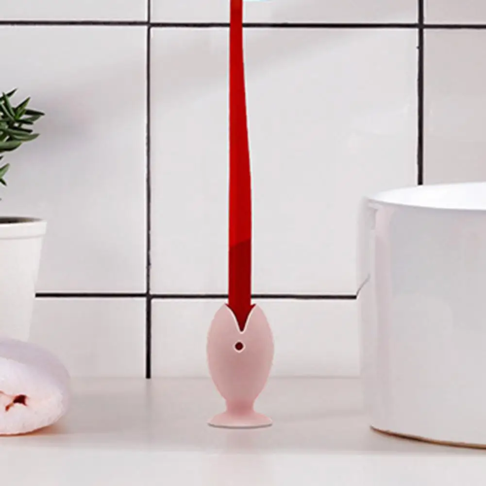 Base de brosse à dents de dessin animé mignon pratique, outil de rangement de brosse de maquillage, porte-brosse à dents écologique, poisson