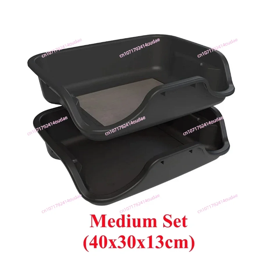 

2 PCS Black Plastic Trimming Tray Set with 150 Micron Screen Mesh Pollen Sieve Sifter Screen Trim Tray Bin for Buds Herbs