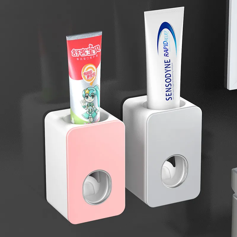 Dispensador automático de pasta de dientes, exprimidor de pasta de dientes, montaje en pared, almacenamiento de pasta de dientes a prueba de polvo, accesorios de baño