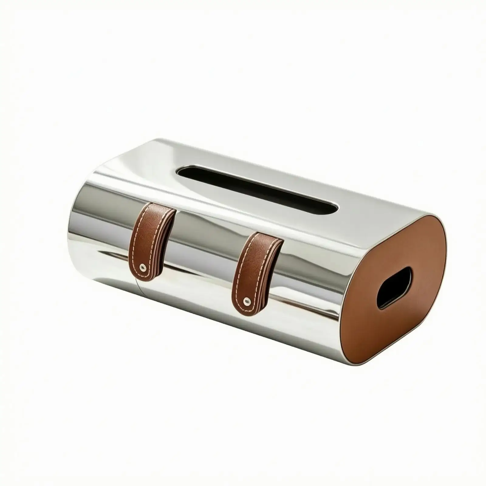 Premium Stainless Steel Tissue Tray with Geometric Profile for Coffee Bar and Modern Home Interior Styling