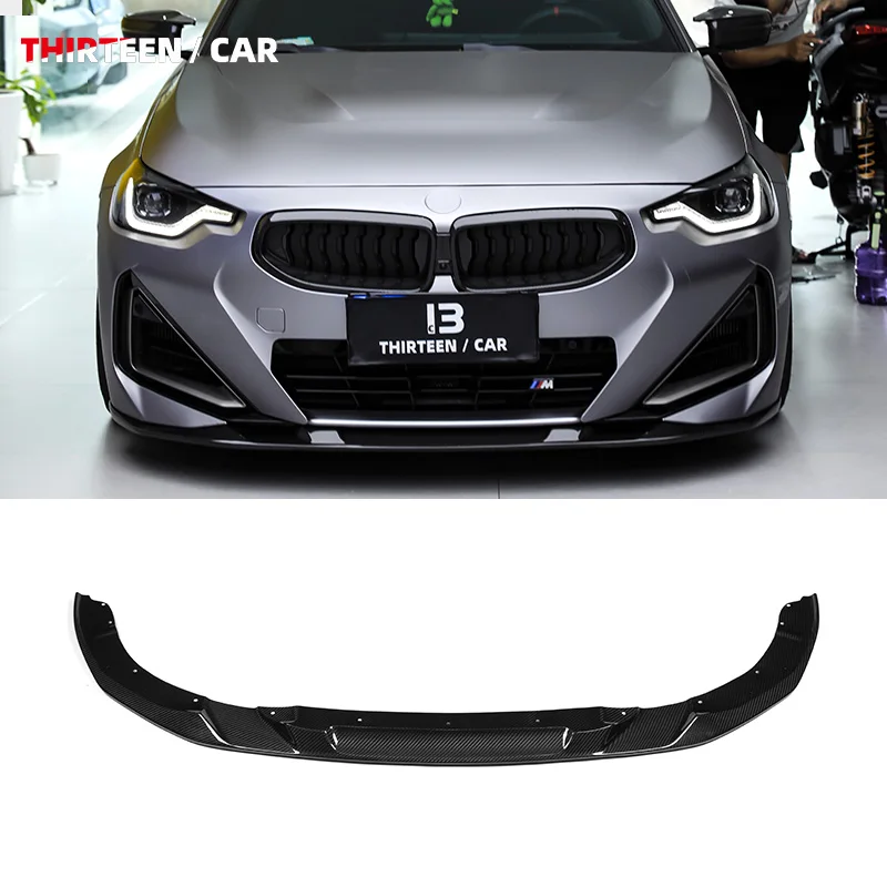 

Передняя губа из сухого углеродного волокна в стиле 3D для BMW 2 серии COUPE G42 M240 220i 235i Prepreg из углеродного волокна 3K саржа