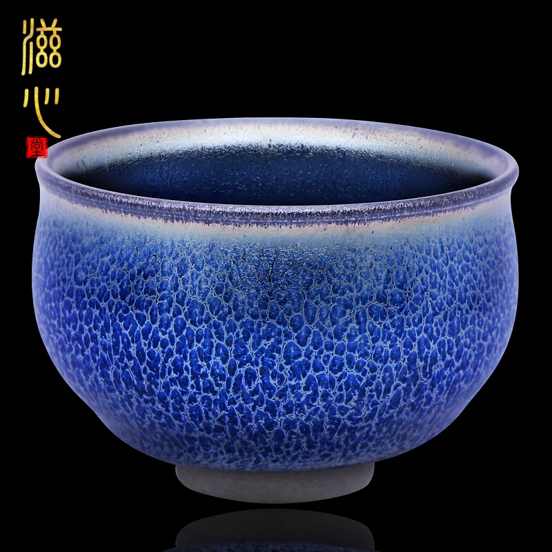 Zixin Hall Weng Shujie, Blue Qilin, Jianzhan, General Handmade Dragon Scale Pattern, Tianmu Raw Mineral Tea Cup,