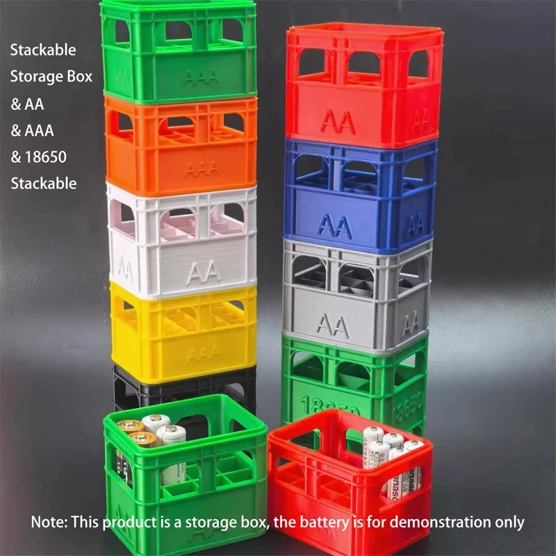 AA&AAA Battery Storage Box Organizer Beer Box Style Stackable