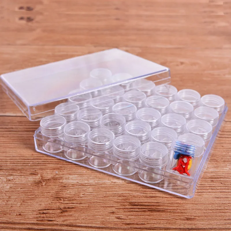 6g 30 Grids Sets of Transparent Plastic Bottle PS Material Beaded Packaging Storage Bottle Jewelry Organizer Boxes and Packaging