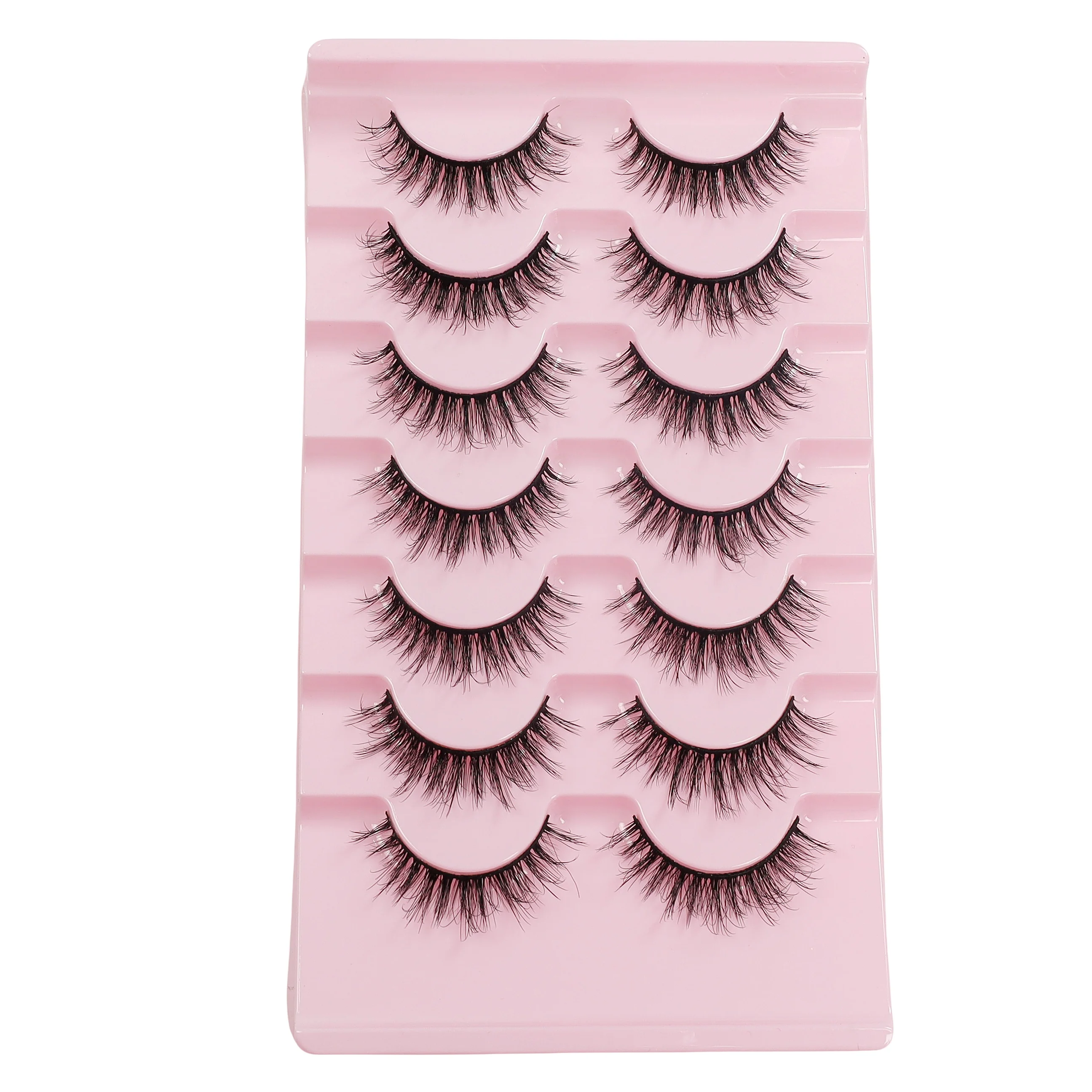 7 paar valse wimpers, donzige wimpers, slanke sprookjeskattenogen, puntige en gestreepte wimpers, verlengd natuurlijk en dik
