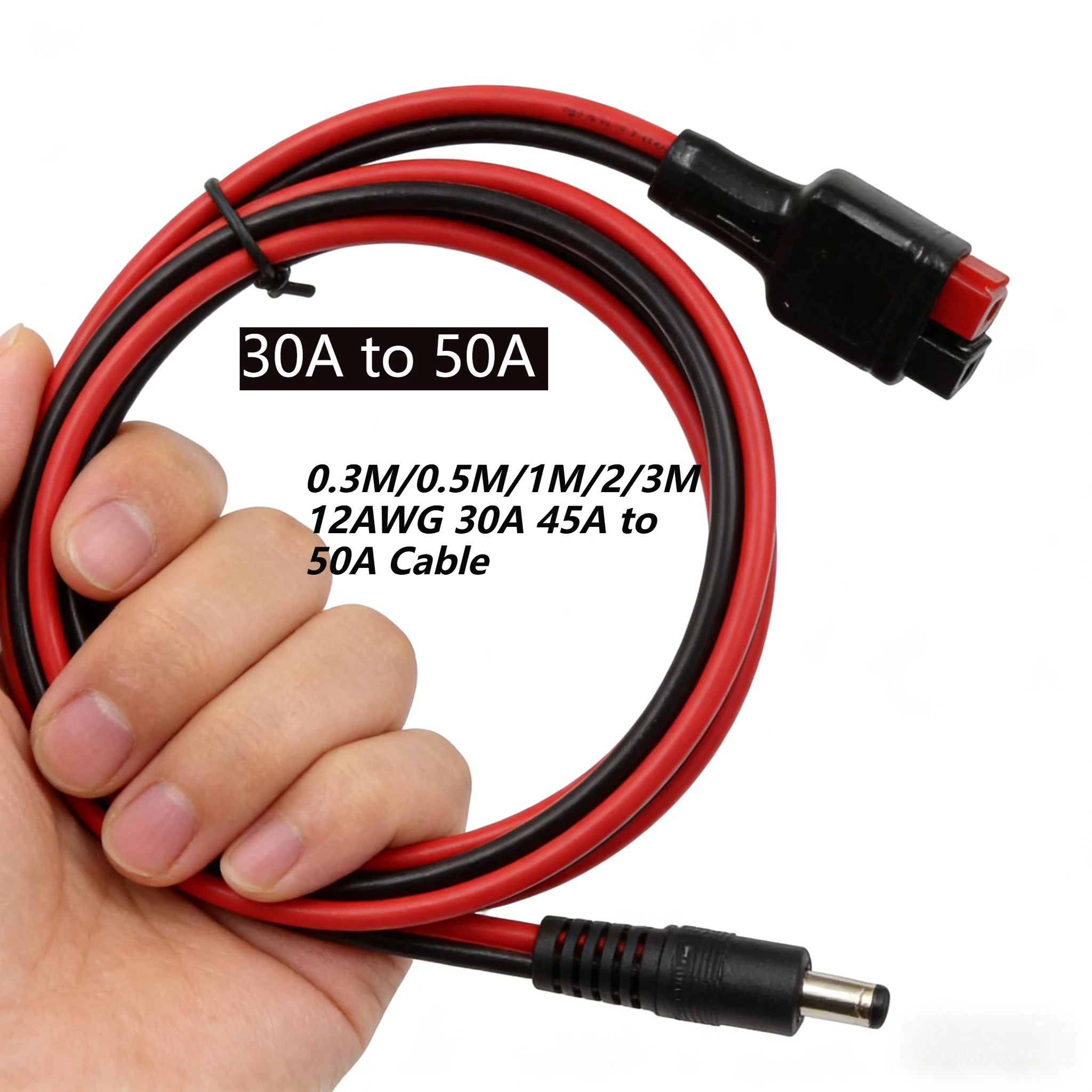 0.3M/0.5M/1M/2/3M 12AWG 30A 45A to 50A Cable Customize Andesone Extension Charging Copper Wire Plug Connector Solar Battery