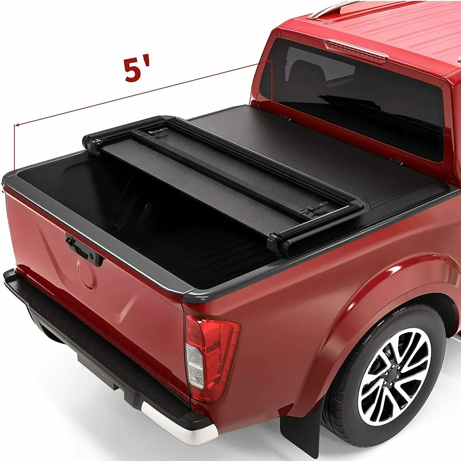 Truck Bed Tonneau Cover 5ft Soft Tri-Fold for 2005-2022 Nissan Frontier