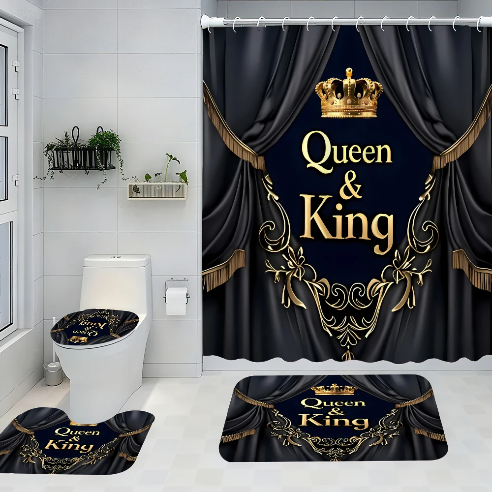 

Zhuanghua Bathroom Four-Piece Set - Avant-garde Waterproof Shower Curtain, creating a complete bathroom kit