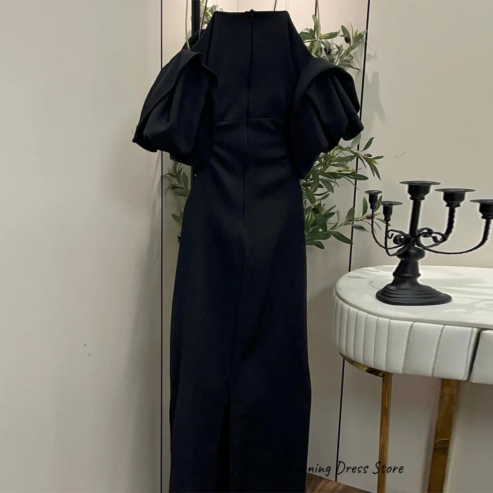 Customized Square Collar Short Sleeves Evening Dress Fashion Tassel Straight Celebrity Gowns Delicate Beading Party Dress