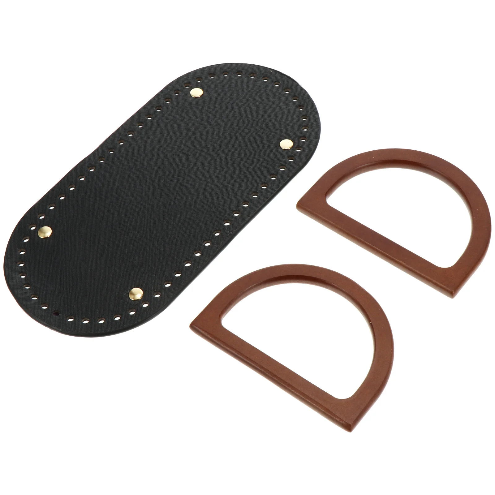 

1Set Bag Handles PU -Match Style DIY Crochet Handbag Accessories Comfortable D-Ring Handles Pre-Drilled Holes for Easy