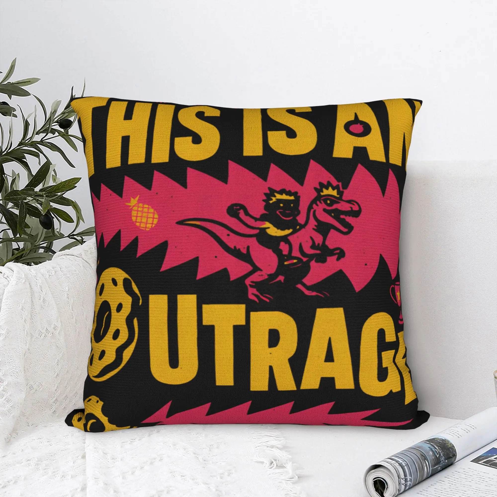 Bed Decoration This Is An Outrage Dungeon Crawler Carl Meme Pillowcases Merch  Pillow Cover Square Multiple Sizes