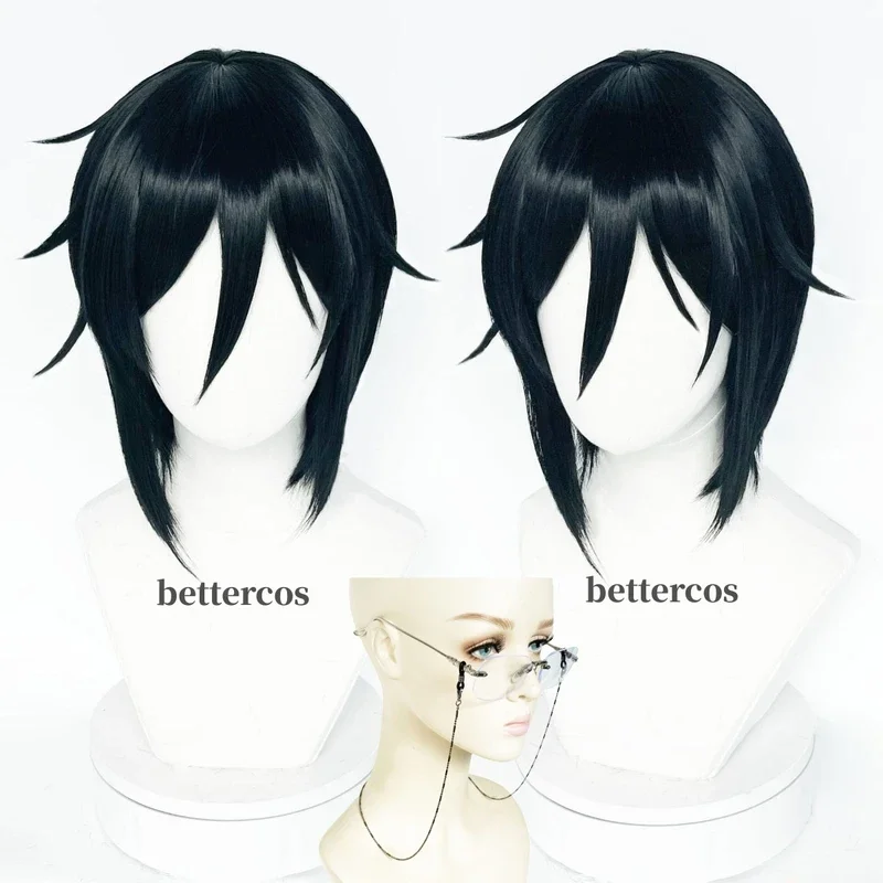 Black Butler Sebastian Michaelis Cosplay Wig Men short black wig cosplay anime cosplay wig heat resistant synthetic wigs