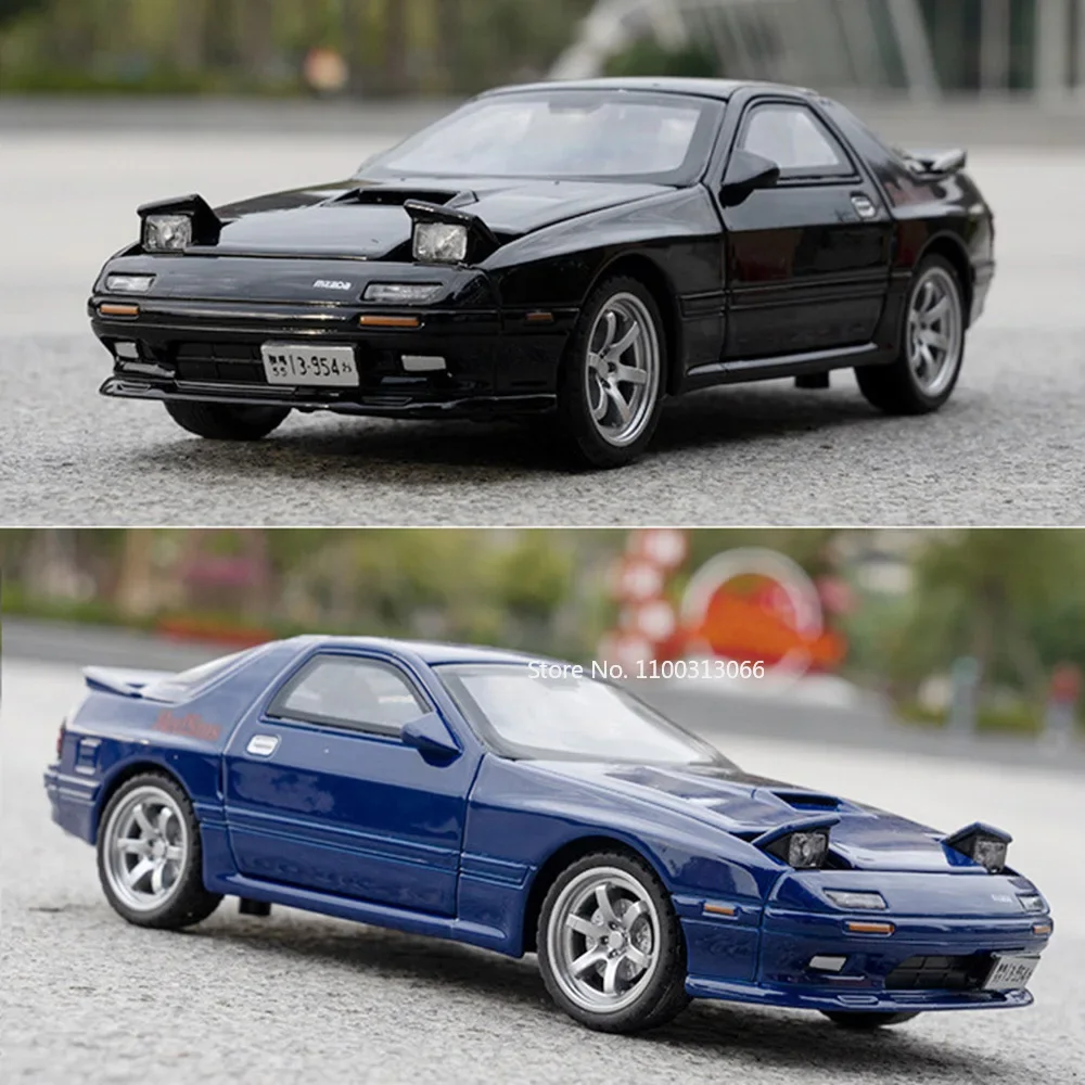 Schaal 1:32 Mazda RX7 Auto Speelgoed Modellen Legering Diecast met Licht Geluid Voertuig Wiel Trek Miniatuur Auto Jongens Decoratie Geschenken