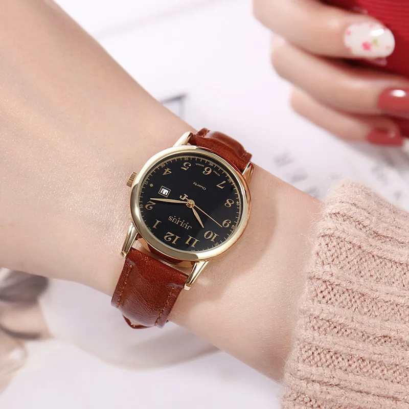 ساعات مختارة جديدة راقية، ساعات كلاسيكية ذات وظائف رقمية للطلاب، تصميم بسيط وأنيق، ساعات نسائية ريترو.