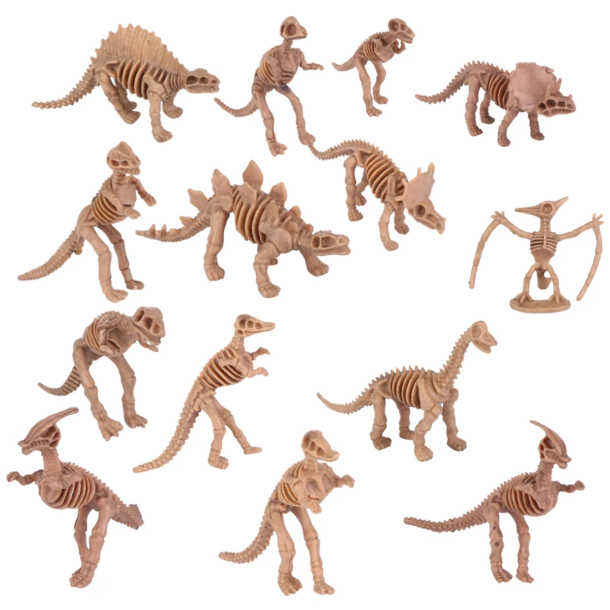 12 Pcs Simulation Dinosaur Bones Halloween Bulk Toys Mini Figures Skeletons