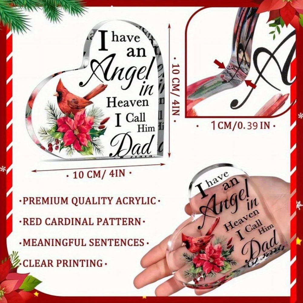 Karenhi Red Cardinal Sympathy Gift: Mom in Heaven, Christmas Memorial, Loss of Mom.