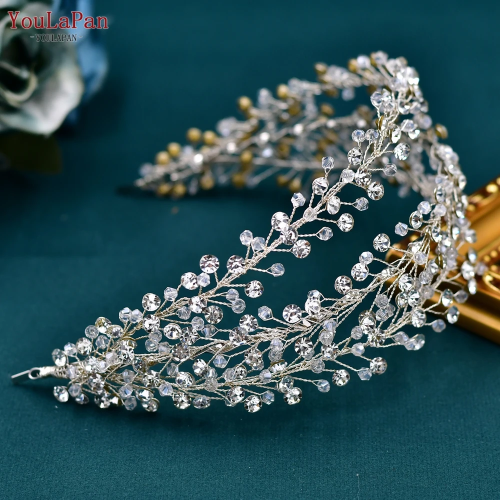 

YouLaPan Wedding Bridal Hair Hoop Rhinestone Bride Hair Accessories Party Headband Crystal Women Headwear Banquet Jewelry HP589