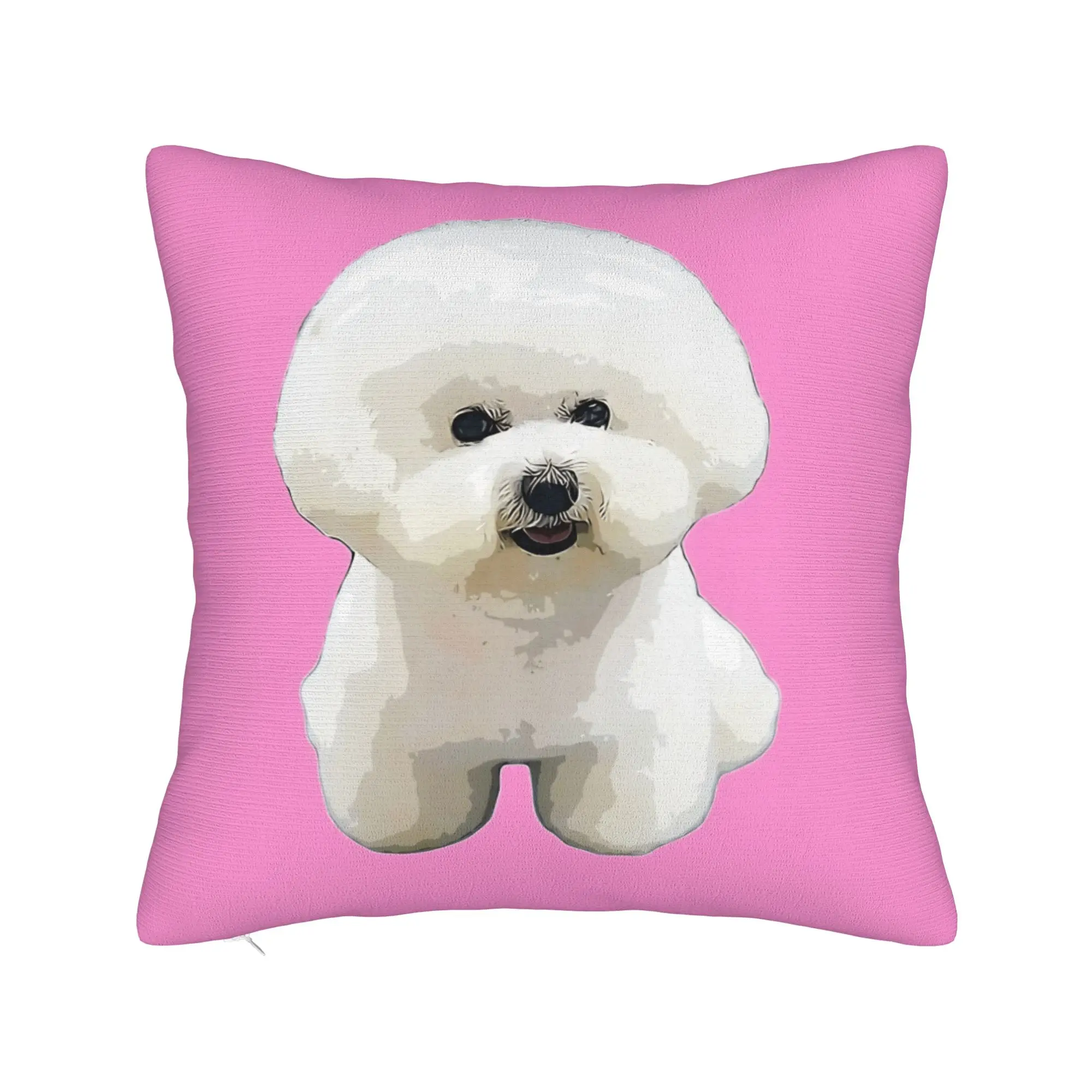 Cute Bichon Frise Pillow Case  Fashion Pillow Cover Comfy Pillowcases For Sofa Couch Bed Living Room