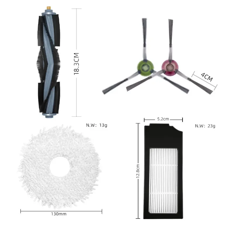 Filter Main Side Brush Back Cover Mop Cloth Ecovacs Deebot X1 TURBO / OMNI Robot Vacuum Cleaner Replacement Parts