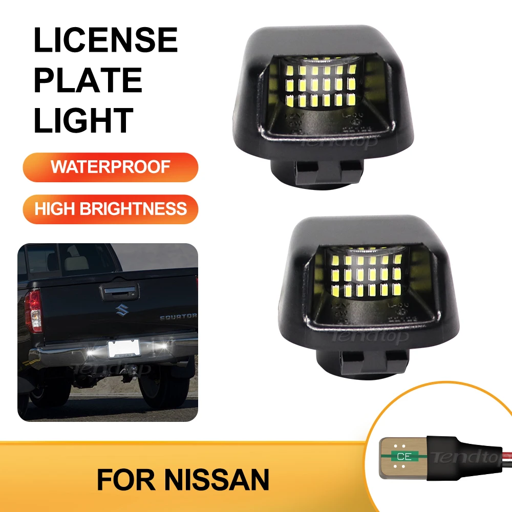 2X LED License Plate Lights Number Lamp Indicator Canbus White For Nissan Navara D40 Frontier Armada Titan Xterra Suzuki Equator