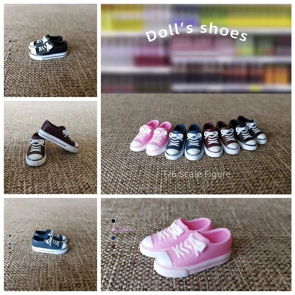 

Round Toe 30cm Doll Sneakers Solid Color Sneakers 1/6 Doll Shoes Cute Mini PVC Doll Casual Shoes 2cm Fit for Foot Length 2cm