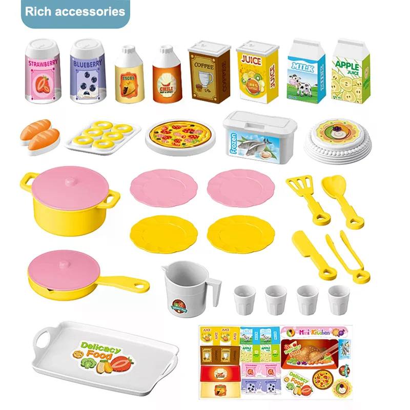 Pretend Play Dollhouse Kitchen Set Miniature Food Toys Birthday Gift for Kids