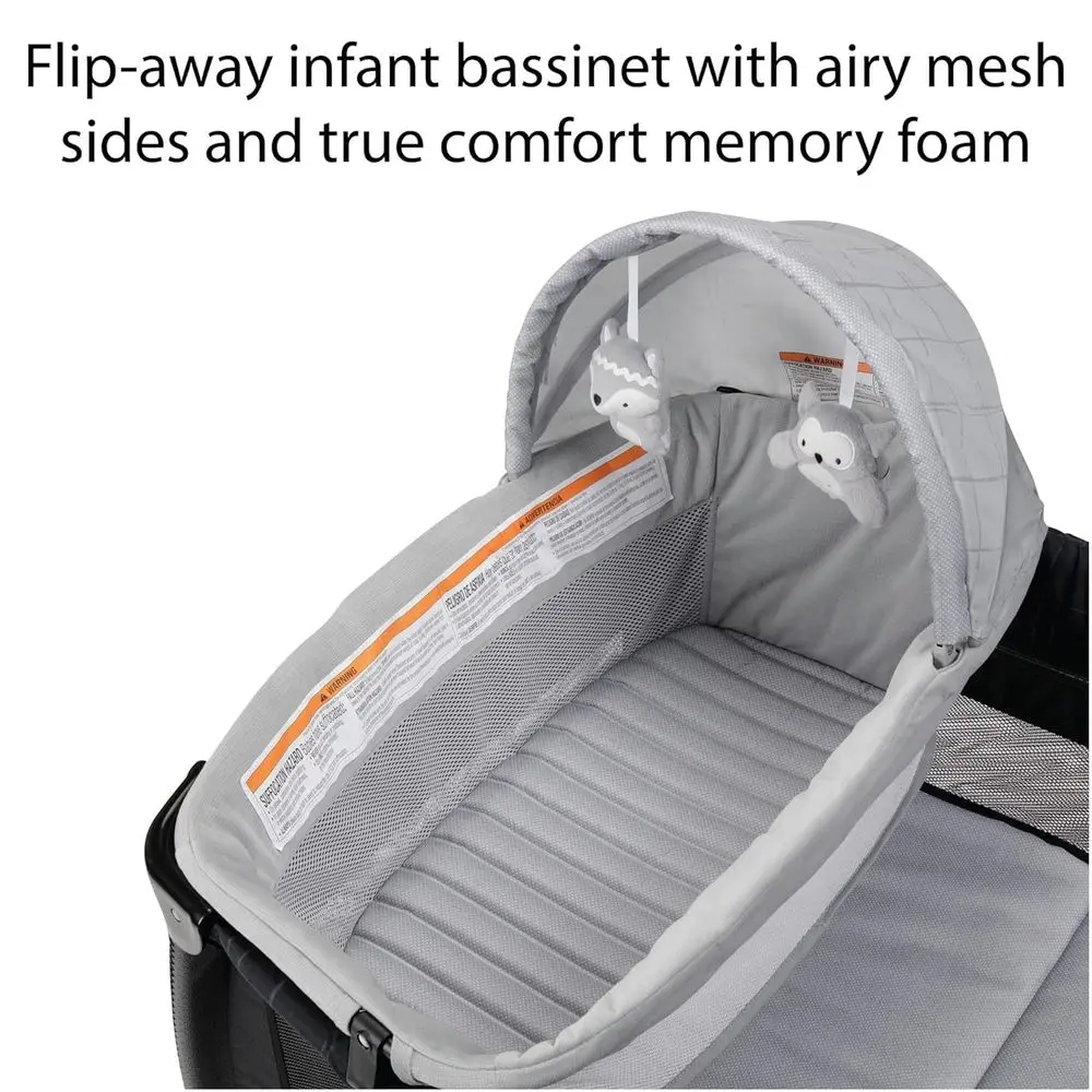 ساحة لعب مدمجة قابلة للطي بالحجم الكامل مع سرير قابل للفصل، تصميم حافة الكثبان الرملية