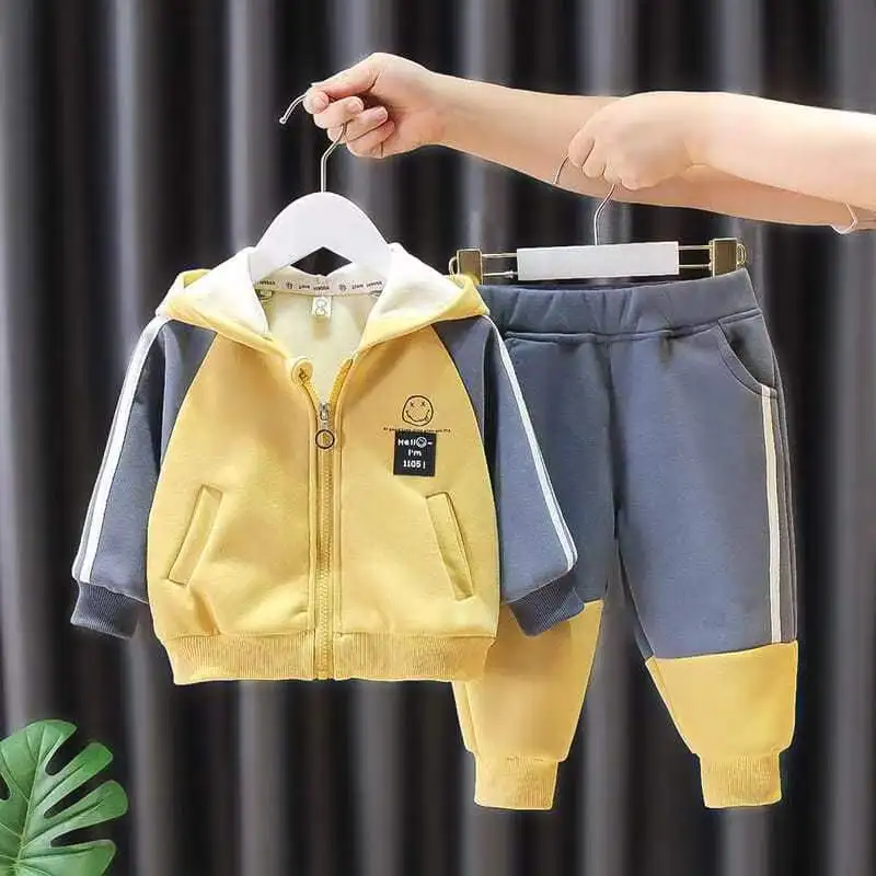 Conjunto de ropa de invierno para niños, suéter de felpa, ropa con capucha para niños de 1 a 6 años, conjuntos cálidos, ropa informal para niños, 2 piezas