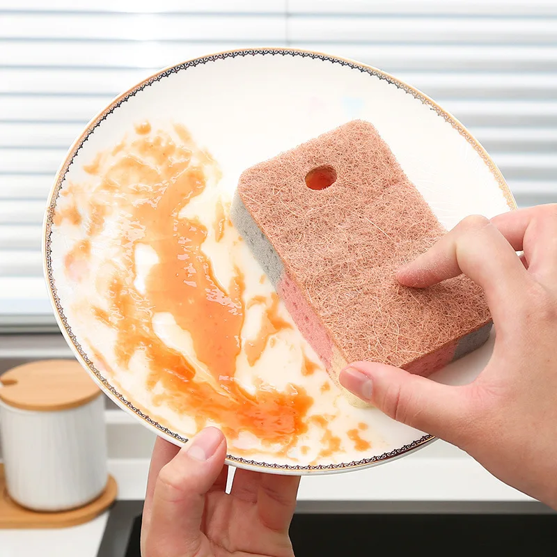 1/5pcs Kitchen Cleaning Sponge Wood Pulp Dish Washing Sponge Scouring Pad Wipe Cleaning Supplies Kitchen Items