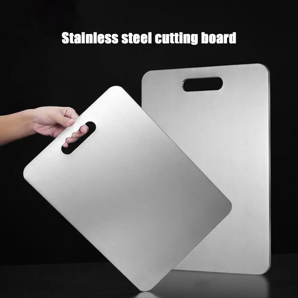 Stainless Steel Cutting Board Thickened Stable Chopping Board for Meat Vegetable Fruit Cheese Anti-Mildew Easy to Clean Kitchen