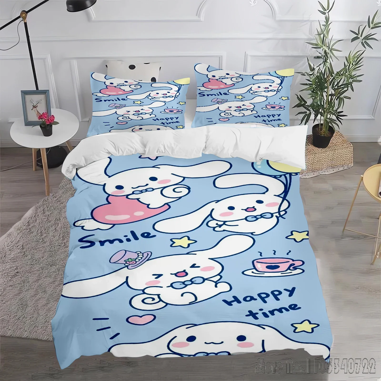 Sanrio Cinnamoroll cartoon Love Child Duvet Cover Set HD Comforter Cover Bedclothes for Kids Bedding Sets Bedroom Decor