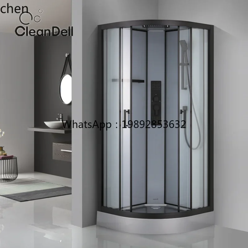 A2-2   shower room integral bathroom fan-shaped integrated glass partition dry and wet separation bath bath