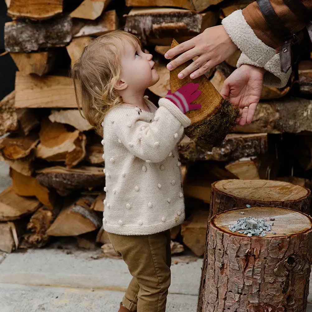 

6pcs 6 Pairs Full Finger Knitted Winter Mittens Warm For Children Lightweight Soft Comfortable Easy Clean Portable Kids Warm