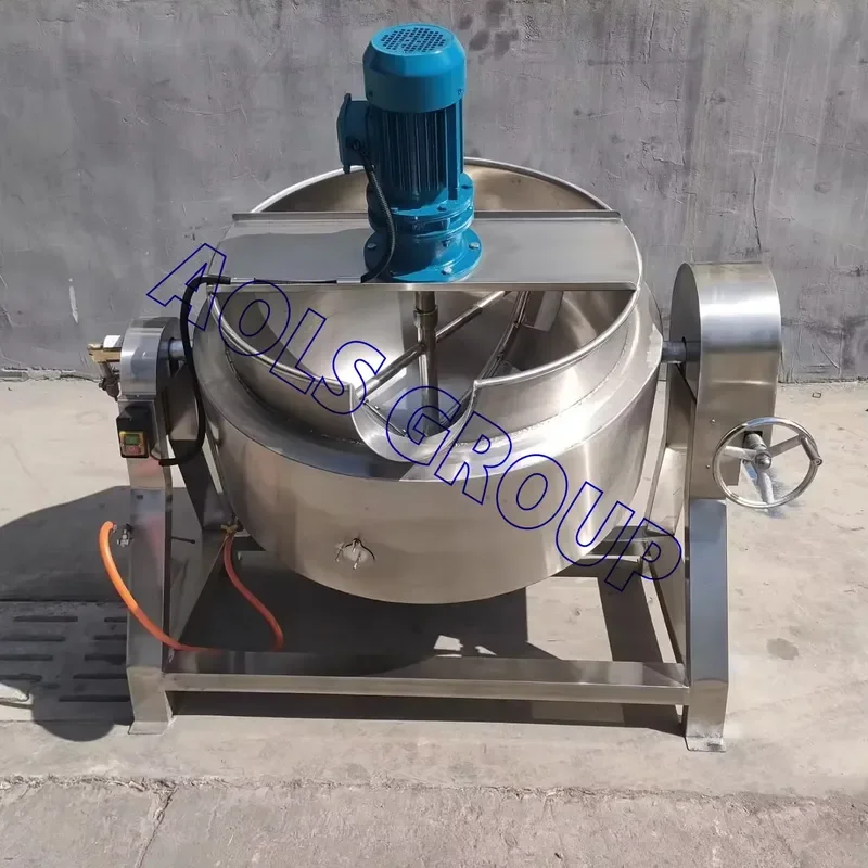 200L 300L 500L Industrial Steam//electric Jacketed Cooking Kettle Jam Cooking Mixer Pot Jacket Kettle With Agitator