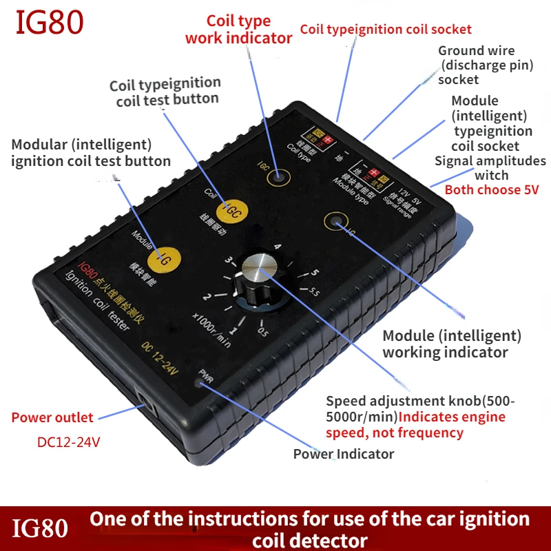 

Automobile Ignition Coil Tester Tester Natural Gas Ignition Coil Gasoline Car Ignition Coil Test IG80