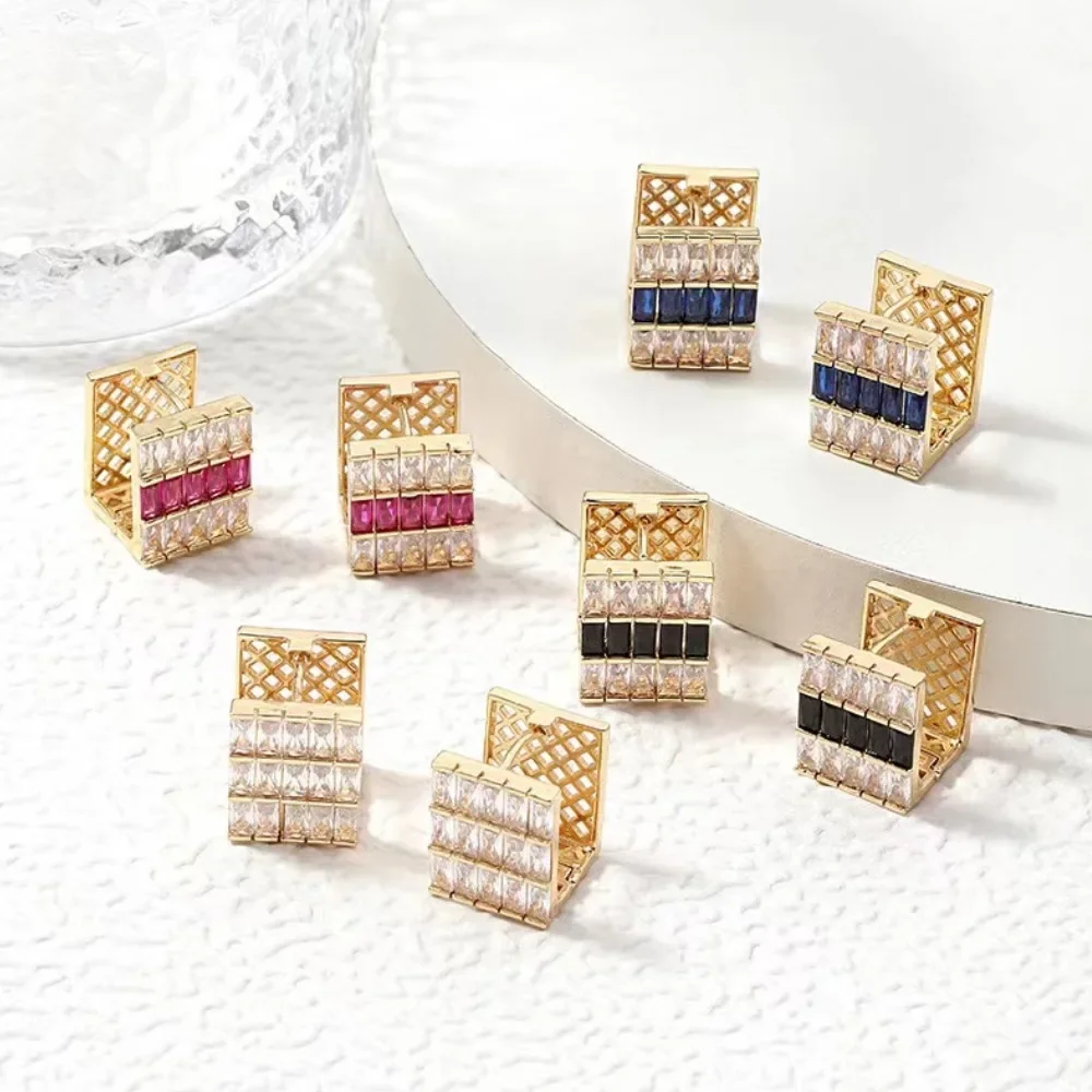 

U-shaped earrings. Super shiny earrings. Colorful Zircon Shining Exquisite Women's Jewelry Travel Outdoor Accessories Girl Gift