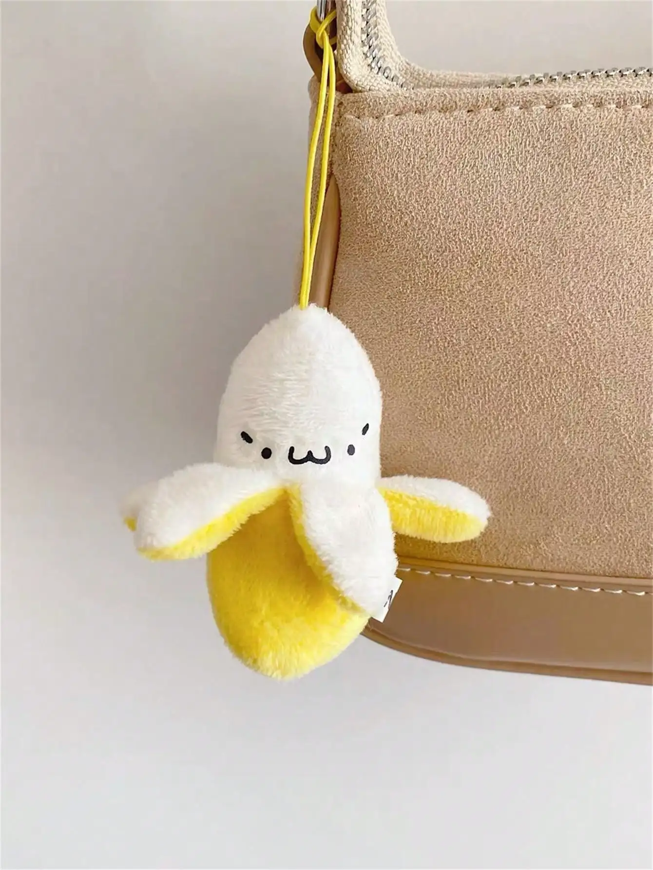1-10pcs Cartoon Plush Banana Keychain on Backpack Hairy Kawaii Banana Pendant for Women Men Kid Toy Doll Key Chain Bag Car