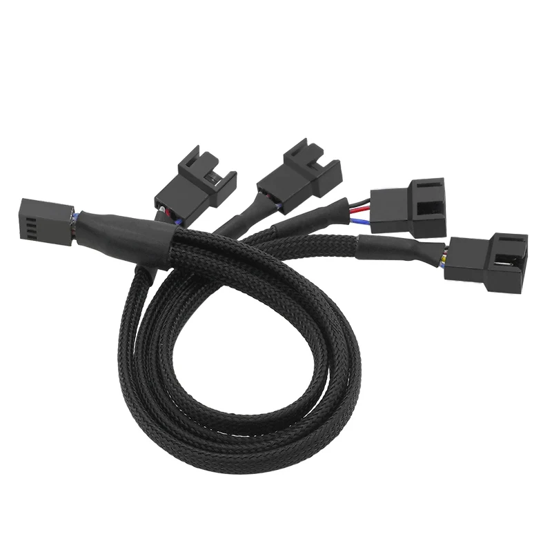 PWM-Divisor de ventilador de 4 pines, Cable adaptador de 1 a 1, 2, 3, 4, para enfriador de CPU de ordenador, Cable de extensión de ventilador de chasis de PC