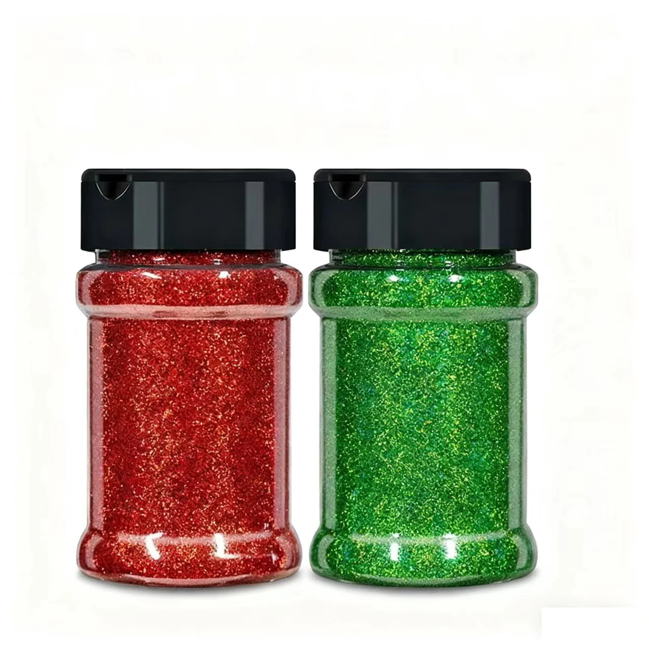 Twee-fles holografisch glitterpoeder metallic hars glitter 1,76 oz (50 g) vlokken ambachten pailletten 1/128" nagel glitter decoratie