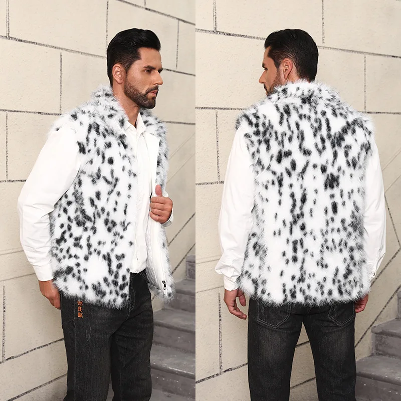 

Мужская куртка из искусственного меха, верхняя меховая теплая и холодная модная и повседневная куртка с воротником-стойкой