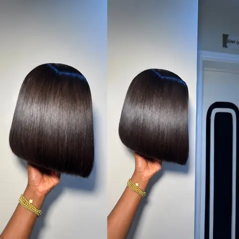 Full HD Human Hair Straight 13x6 Transparent HD Lace Front Wigs 250% Unprocessed Black Straight Short Bob Glueless Wigs Silky Straight Bob Wig Pre Plucked Pre Bleached Bone Straight Human Hair Wigs For Women Put On Go Straight HD Lace Wigs