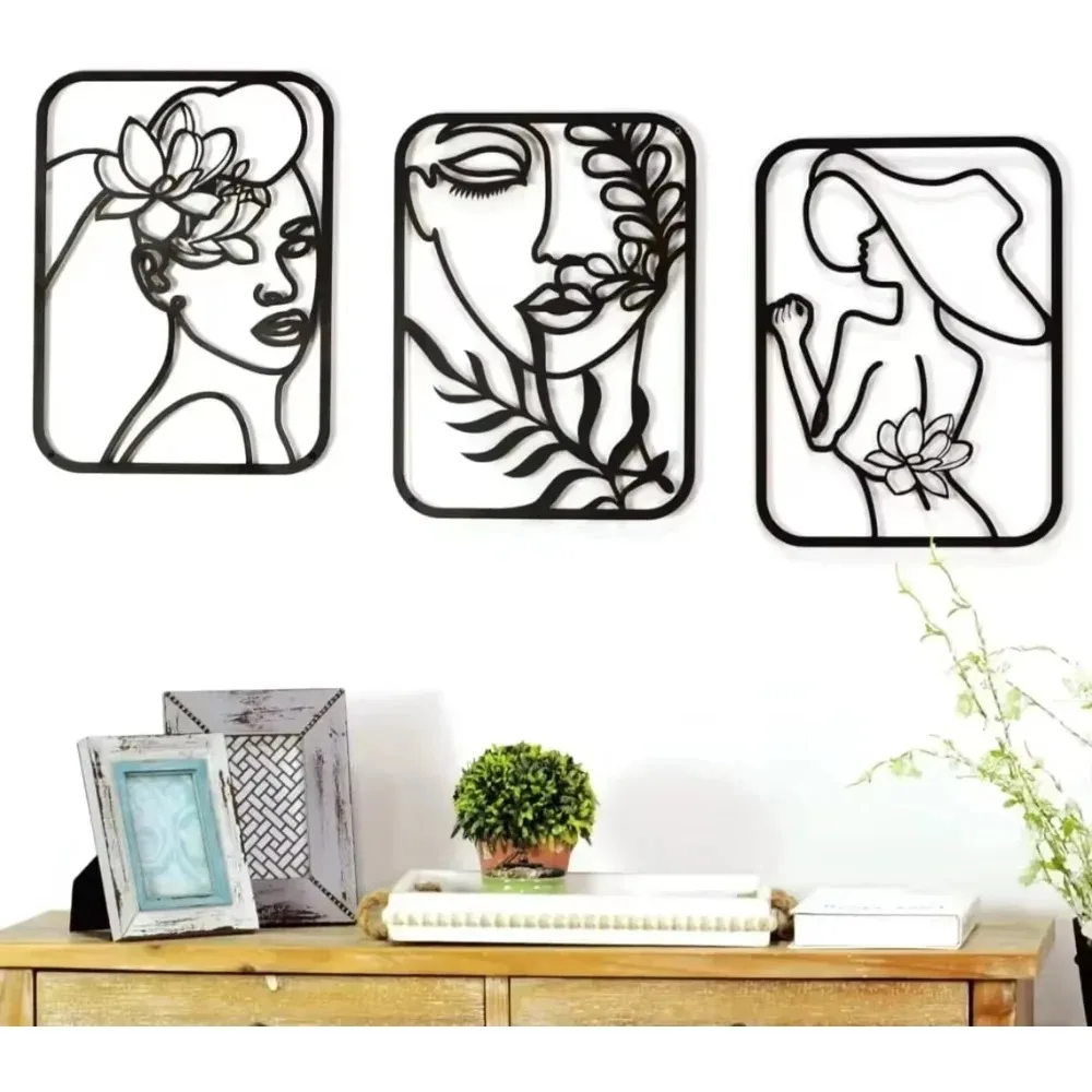 CIFBUY Metal Wall Art Feminine Figures Sculpture Iron Hanging Decor For Living Room Bedroom Home Interior Waterproof Gift