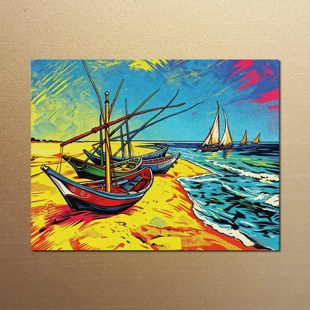 grande-impressao-em-tela-de-barcos-de-pesca-em-estilo-pop-art-na-praia-pintura-de-van-gogh-paisagem-marinha-colorida-decoracao-de-parede-para-corredor-e-quarto-de-hotel