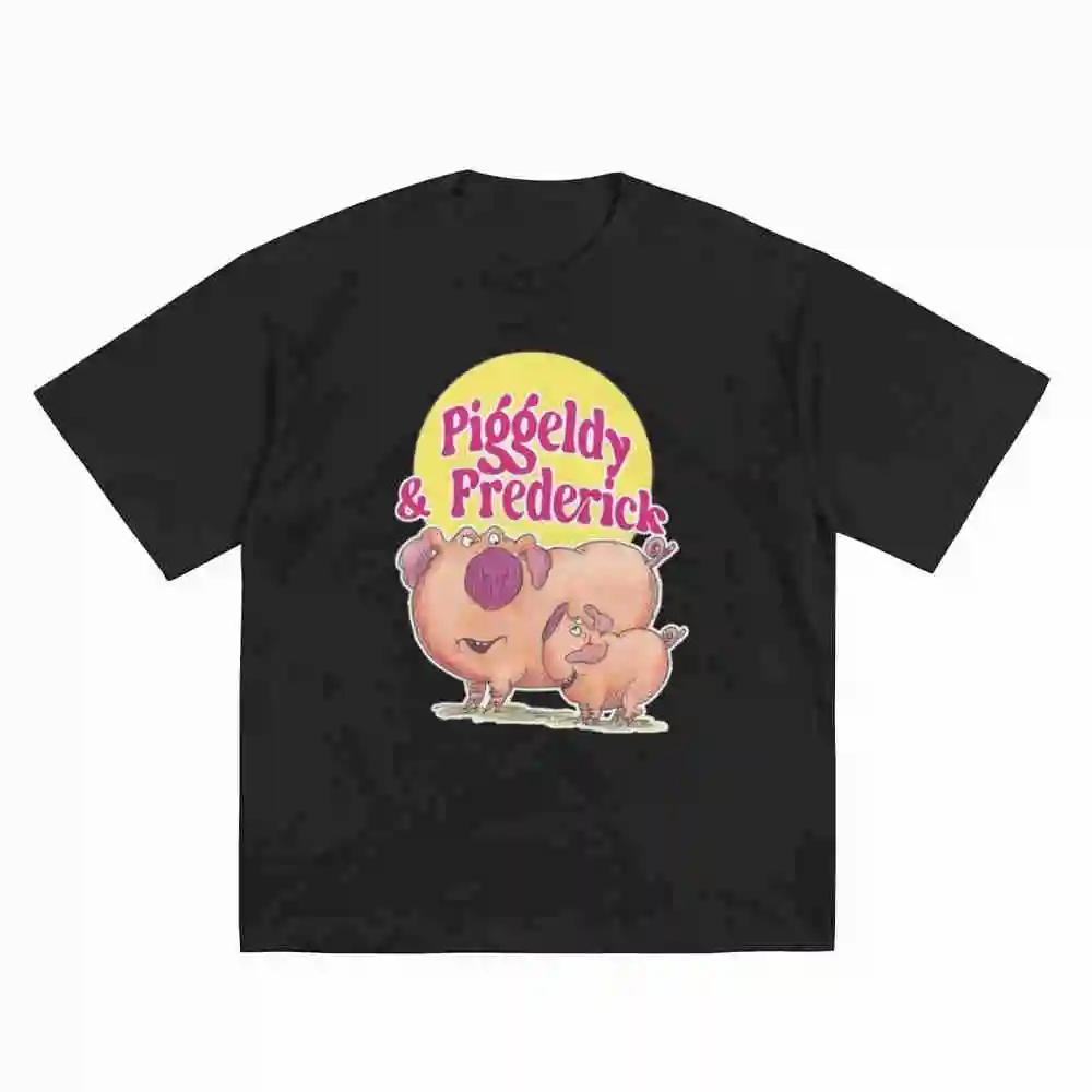 Piggeldy And Frederick TV Series 1970S Animal Short Sleeve Tee 100% Cotton T-Shirt